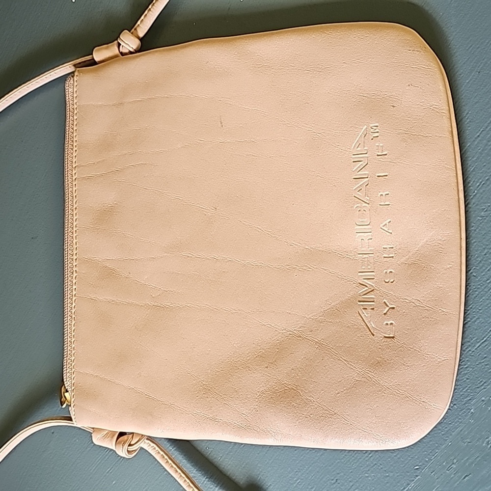 Americana by Sharif. Blush pink crossbody small‎ bag leather.